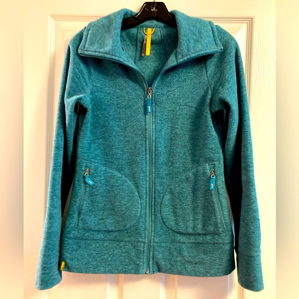 Lole Fleece Full Zip Cardigan Excellent Condition. Teal. Size Small.